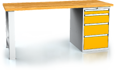 Workbenches alcera PROFI - board - foot - container 880 x 2000 x 700